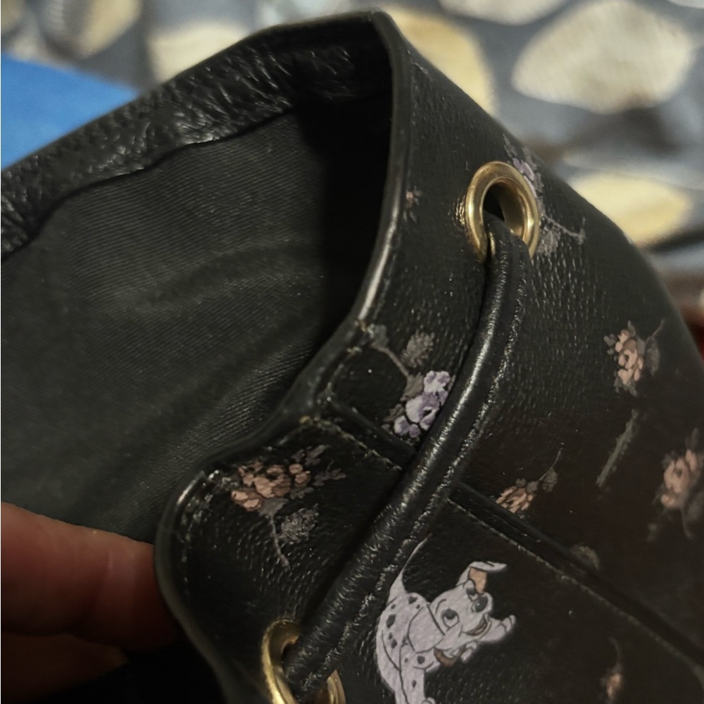 Coach Black Dalmatian Print Leather Backpack - Picture 9 of 15